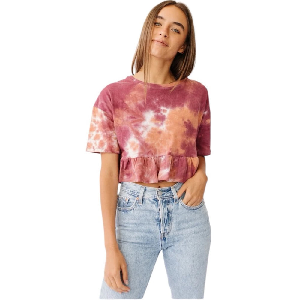 Big Water Blue Sky Tie-Dye Crop Top